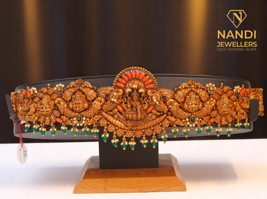 Antique Coral Sun Shaped Lakshmi Vadyanam