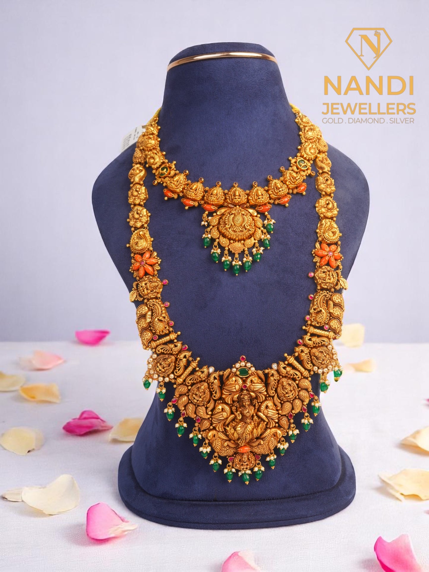Antique Gold Nakshi Bridal Jewellery Set