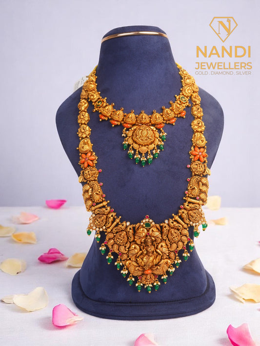 Antique Gold Nakshi Bridal Jewellery Set