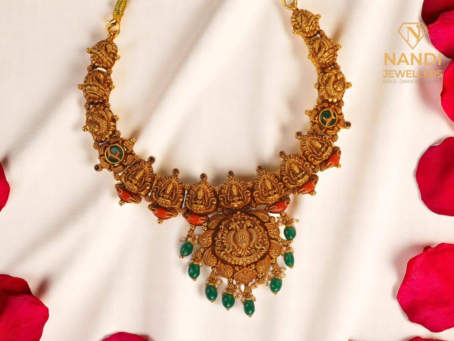 Antique Gold Nakshi Bridal Jewellery Set