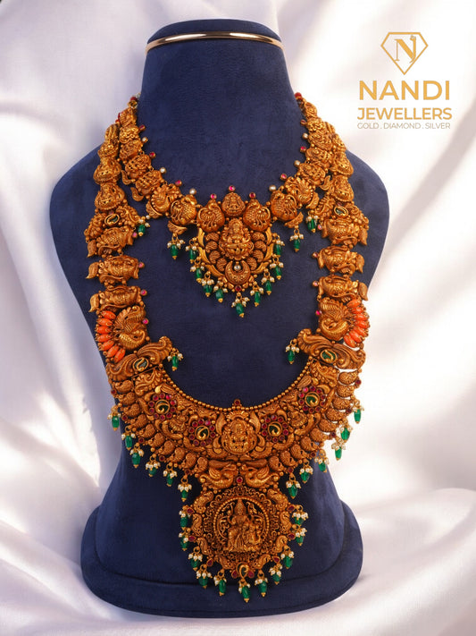 Gold Antique Nakshi Laxmi Bridal Jewellery Set