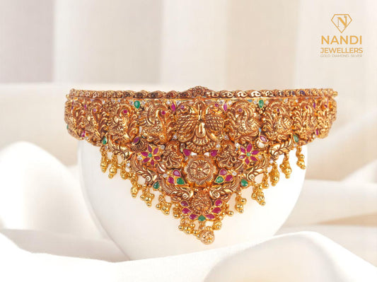 Antique Glamour Gold Choker Necklace