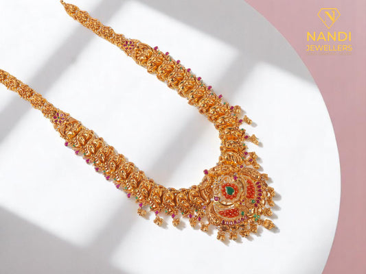 Peacock Elegance Gold Haaram