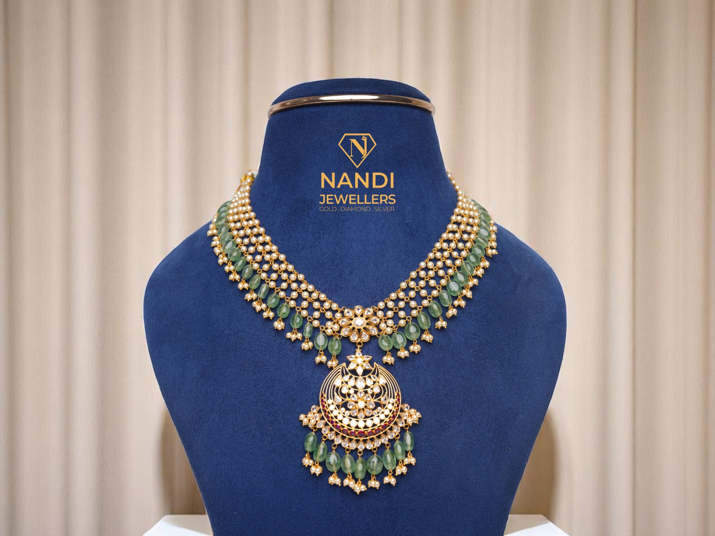 GOLD LIGHTWEIGHT JALI NECKLACE