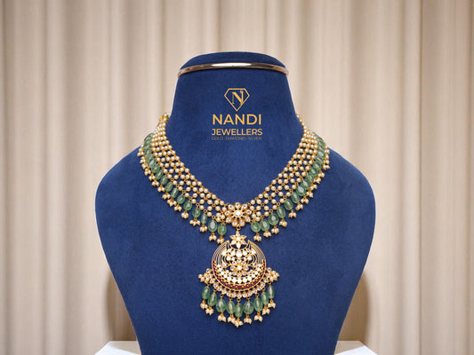 GOLD LIGHTWEIGHT JALI NECKLACE