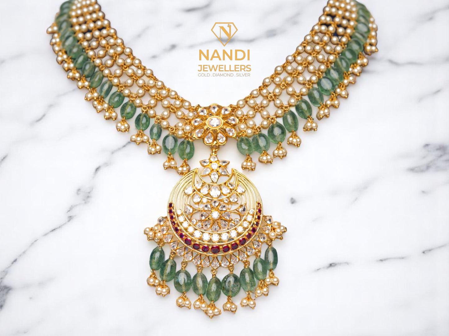 GOLD LIGHTWEIGHT JALI NECKLACE