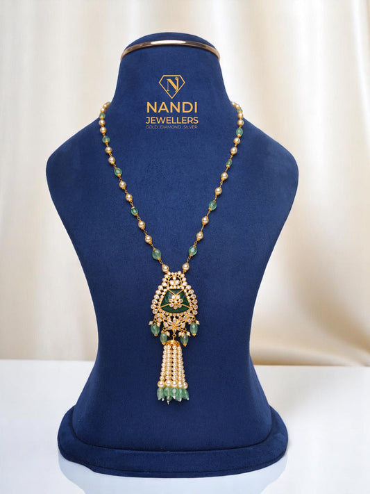 SINGLE LINE BEADS LONG NECKLACE