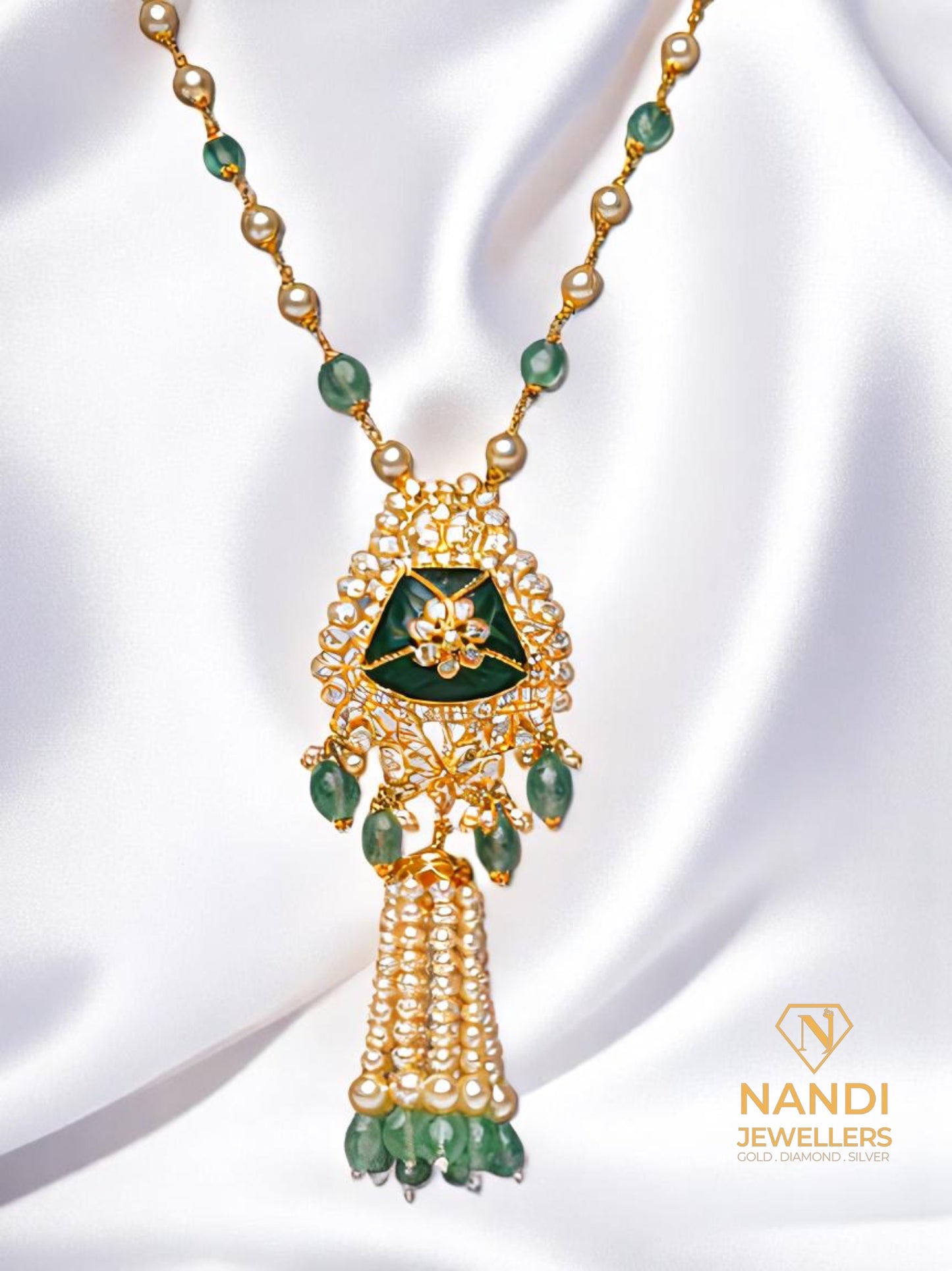 SINGLE LINE BEADS LONG NECKLACE