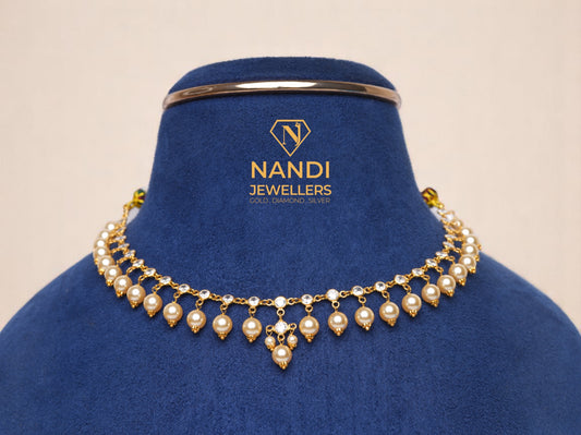 GOLD LIGHTWEIGHT PEARL NECKLACE