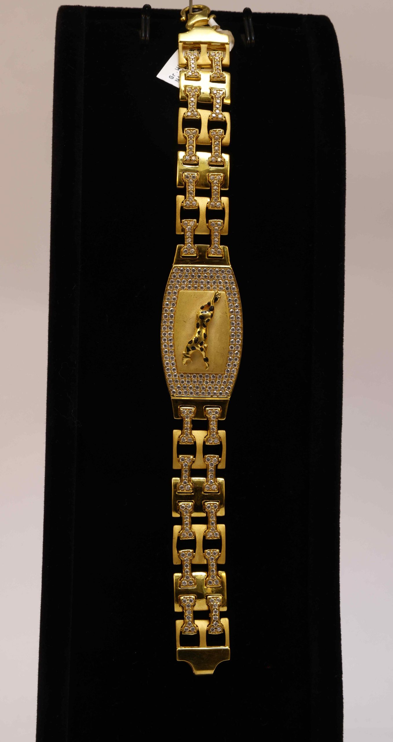 5.35 Cts Round Brilliant Cut Diamonds Jaguar Unisex Bracelet In 750 Stamped  18K Gold — Jisha Jewels
